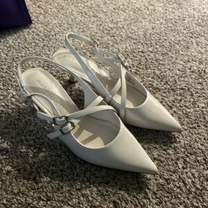 Madden Girl Cream Slingback kitten Heels